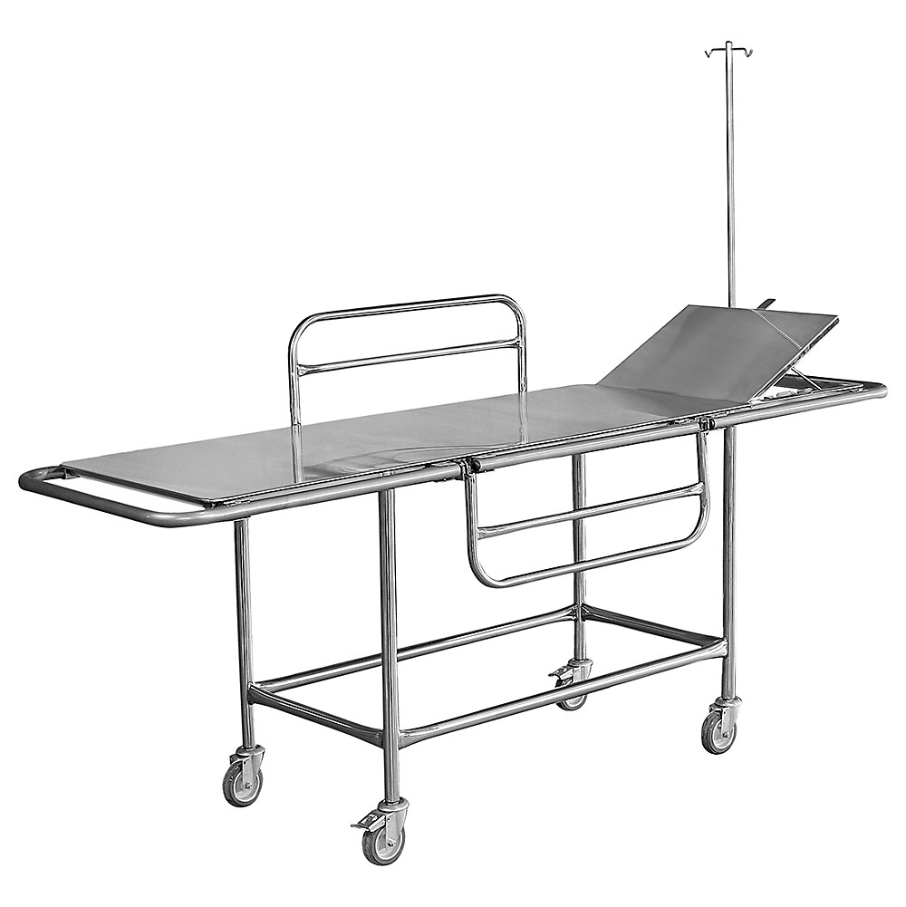 CARRO MACA HOSPITALAR TOTALMENTE INOX  MA - 508